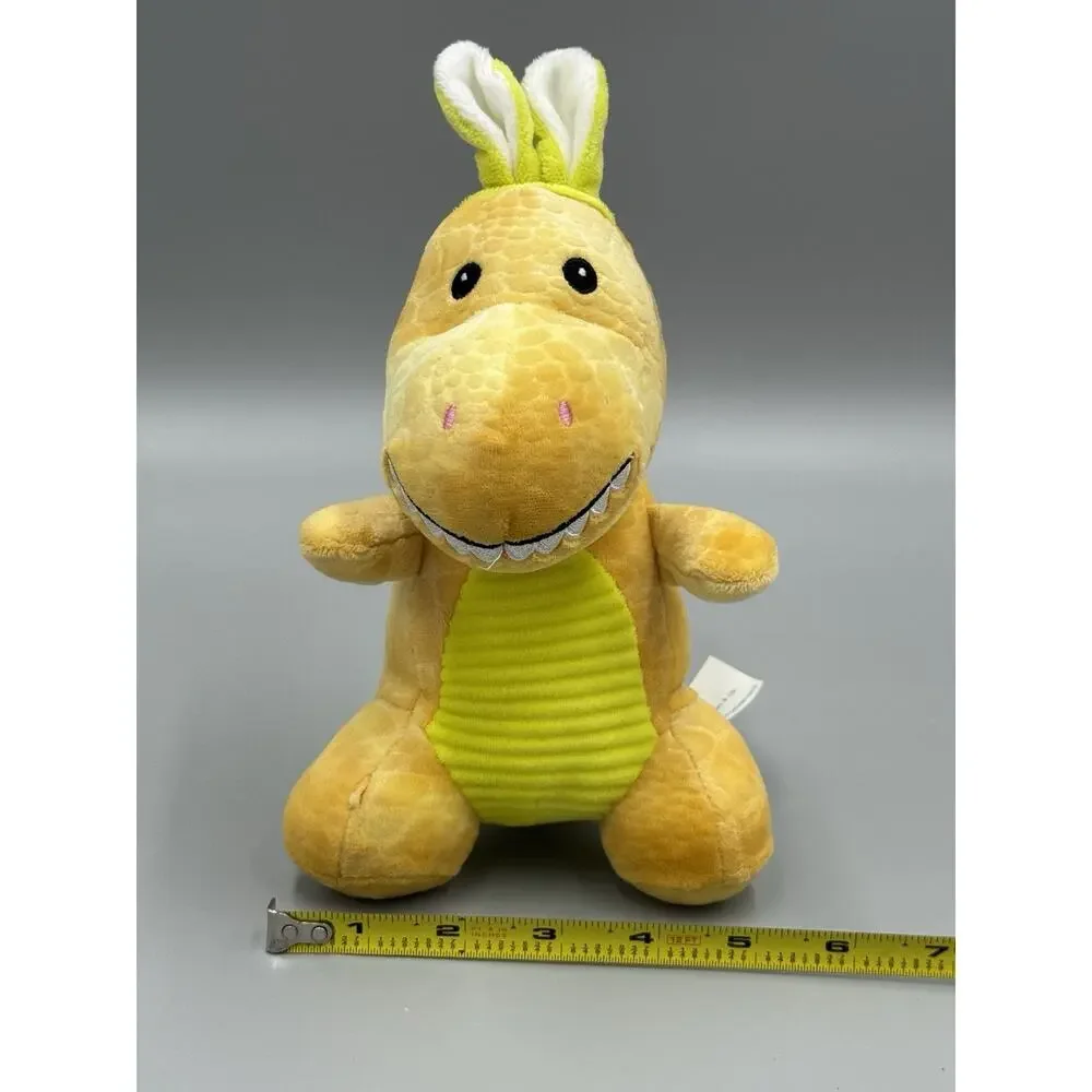 Walmart Dinosaur with Bunny Ears Yellow Plush Small 8” Stuffed Animal